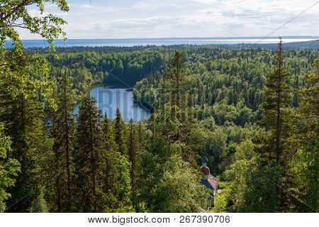 View Of The Island Of Anzersky And The White Sea From Mount Calvary On Anzersky Island, Solovki Isla