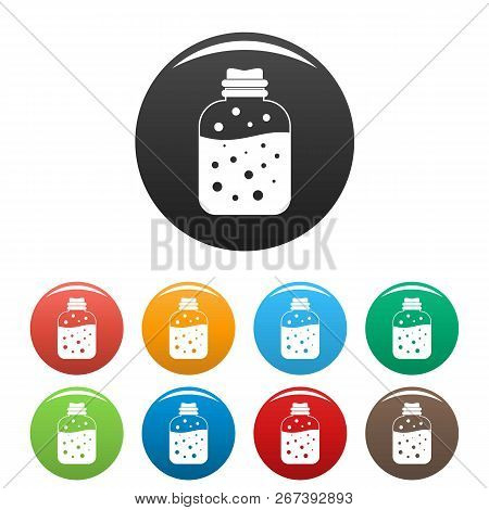 Dark Potion Icons Set 9 Color Isolated On White For Any Design