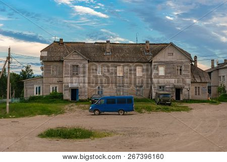 Island Solovki, Russia - June 26, 2018: Barrack Of The Administration Of The Solovki Camp. Now Resid