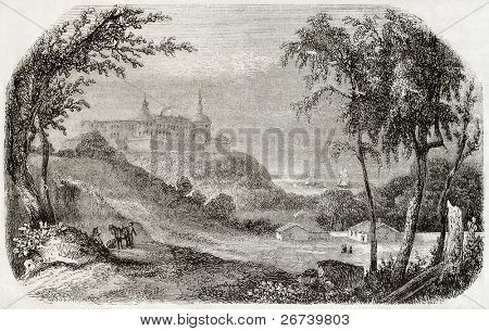 Borgholm, İsveç eski görünümünü. Magasin Pittoresque, Paris, 1850 Yayınlanan Champin tarafından oluşturulmuş