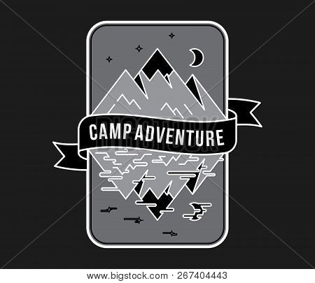 Outdoor Camp Adventure White On Black Is A Vector Illustration About Fun And Exploration