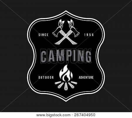 Outdoor Camping Adventure White On Black Is A Vector Illustration About Adventure And Exploration
