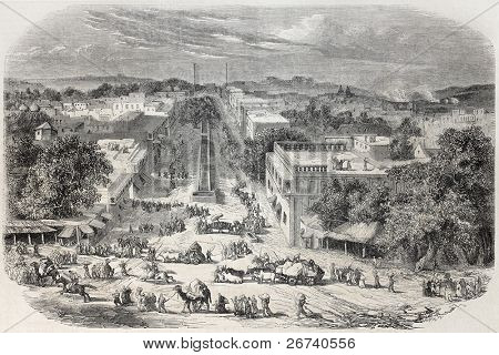 Vecchio vista di Chandni Chowk, la strada principale di vecchia Delhi. Creato da barra De e De Berard, pubblicato