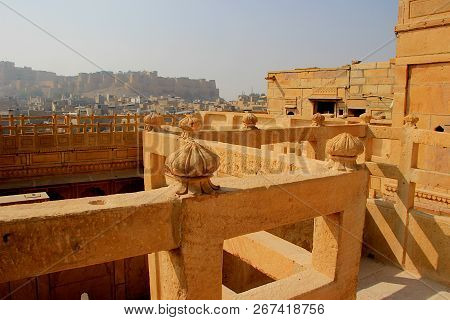 View Of Fort From Terrace Of Patawon-ki-haweli At Jaisalmer, Rajasthan, India, Asia