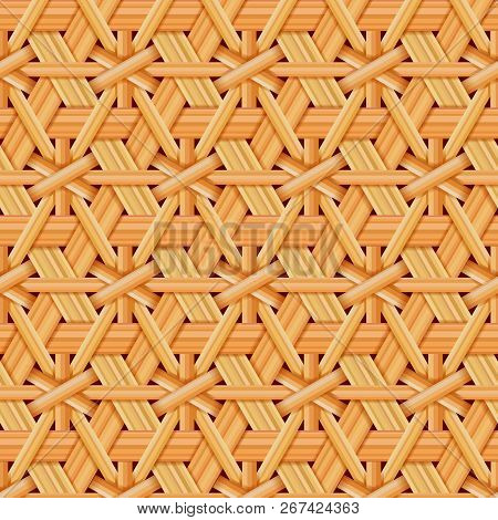 Bamboo Basket Pattern Texture Design Vector Illustration