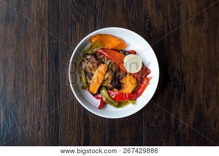 Turkish Food Style Fried Vegetables, Red Pepper, Aubergine, Carrot, Hot Pepper And Onions / Sebze Ki