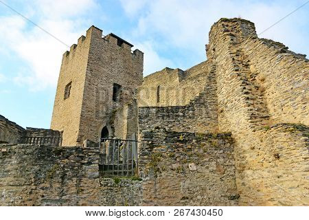 Walls Of The Ruins Of Bourscheid Castle, Luxembourg