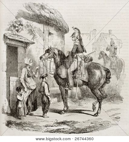 Zbrojownię francuski ilustracja stary. Stworzony przez Bellange, opublikowanego Magasin Pittoresque, Paryż, 1843