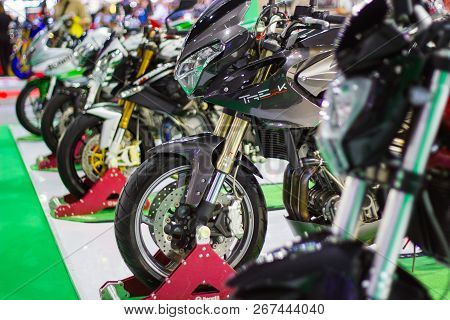 Bangkok Thailand::- Dec 8, 2017:- The Front Of Motorcycle 