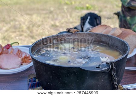 Fish Soup In The Bowl On The Table