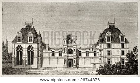 D Cheteau Ecouen เก่าดู เผยแพร่ โดยไม่ได้ระบุผู้เขียน เมื่อ Magasin Pittoresque ปารีส 1843