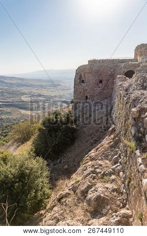 View Of The Remains Of The Eastern Fortress Wall From The Corner Tower Of Nimrod Fortress Located In