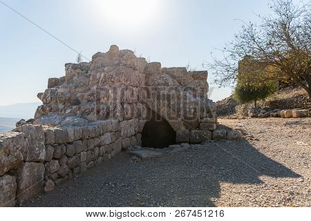 Inner Courtyard Of Nimrod Fortress Located In Upper Galilee In Northern Israel On The Border With Le