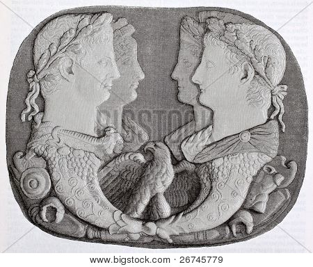 Onix cameo i Wien Imperial regering kabinet, gamle illustration. Af uidentificerede forfatter, Publishers