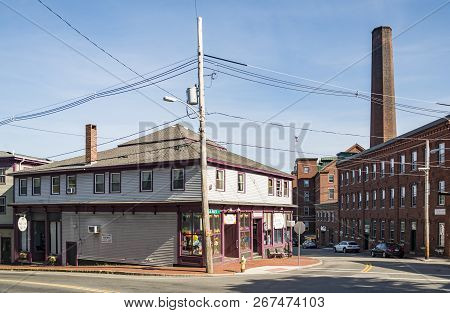 Amesbury Ma - July 8: Streets And Building In The Old And Historical Town Of Amesbury, On July 8, 20