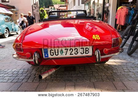 Saalbach-hinterglemm, Austria - June 21 2018: Vintage Car Alfa Romeo 1750 Cabriolet Oldsmobile Veter