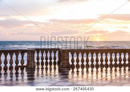 The Terrazza Mascagni Is A Wide Sinuous, Suggestive Belvedere Toward The Sea In Leghorn, Italy