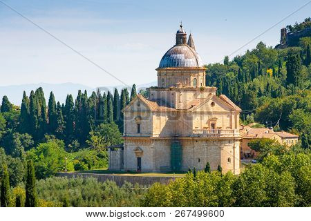 San Biagio Is A Renaissance Greek Cross Central Plan Church Outside Montepulciano, Tuscany, Italy