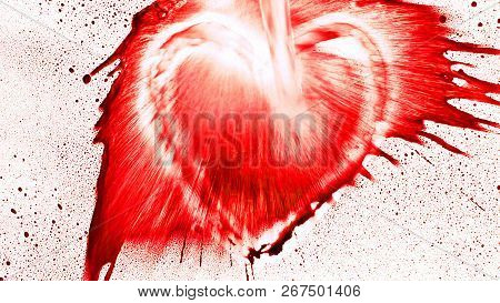 Abstract Heart Shape From Splaches And Blobs And Drops Aspect Ratio 16:9