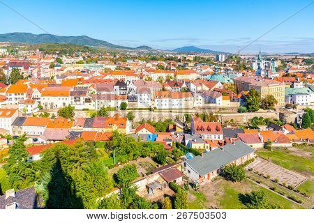Aerial View Of Litomerice From Cathedral Bell Tower On Sunny Summer Day, Czech Republic