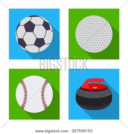 Vector Design Of Sport And Ball Symbol. Collection Of Sport And Athletic Vector Icon For Stock.