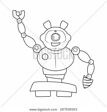 Vector Design Of Robot And Factory Icon. Set Of Robot And Space Vector Icon For Stock.