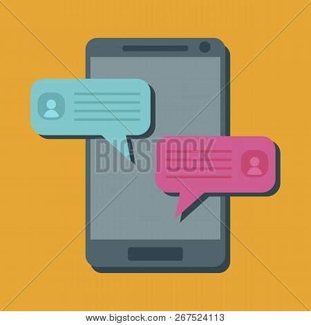 Communicating People With Mobile Devices, Phones, Smartphones. This Concept Can Be Applied To Social