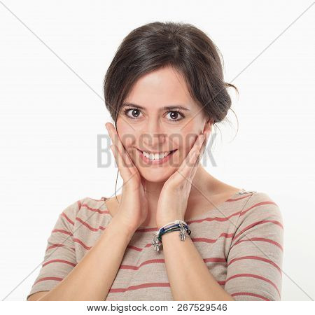 Amazing Young Woman Smiling Ans Posing To Camera