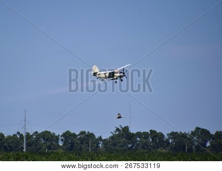 Aircraft Agricultural Aviation An-2. The Spraying Of Fertilizers And Pesticides On The Field With Th