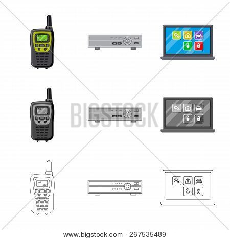 Vector Illustration Of Office And House Symbol. Set Of Office And System Vector Icon For Stock.