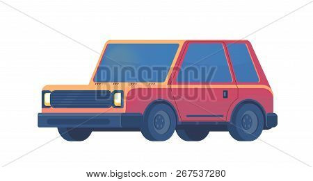Urban Family Car. Sport Utility Vehicle. Suv. Crossover Or Off-road Auto. Vector Flat Illusration.