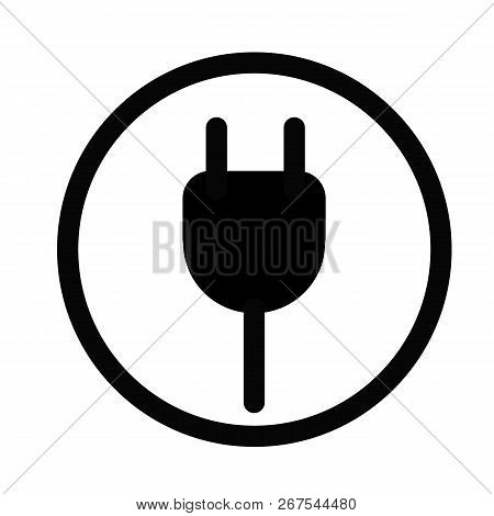 Plug In Icon On White Background. Flat Style. Plug In Icon For Your Web Site Design, Logo, App, Ui. 