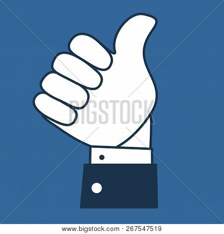 Thumb Up Icon. Stock Flat Vector Illustration.