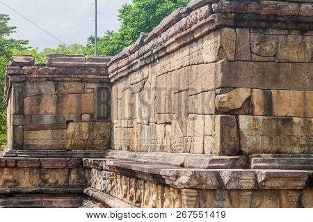 Walls Of Hatadage, Ancient Relic Shrine In The City Polonnaruwa, Sri Lanka