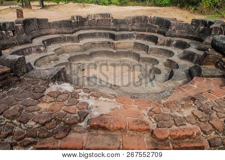 Lotus Pond Nelum Pokuna In The Ancient City Polonnaruwa, Sri Lanka