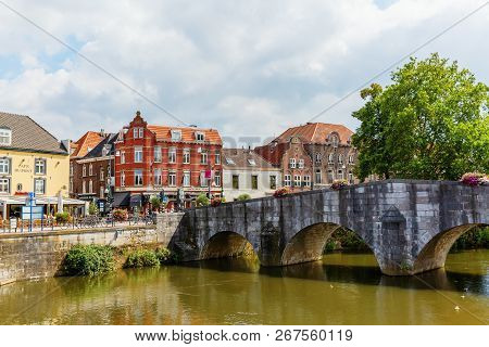 Cityscape With River Roer In Roermond, Netherlands