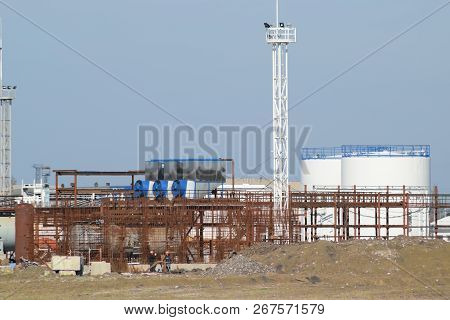 The Oil Refinery. Equipment For Primary Oil Refining.