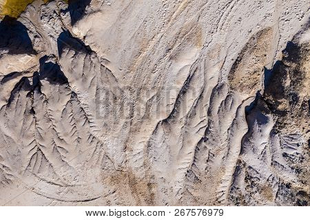 Surrealistic Aerial Image Of Abandoned Opencast Mine