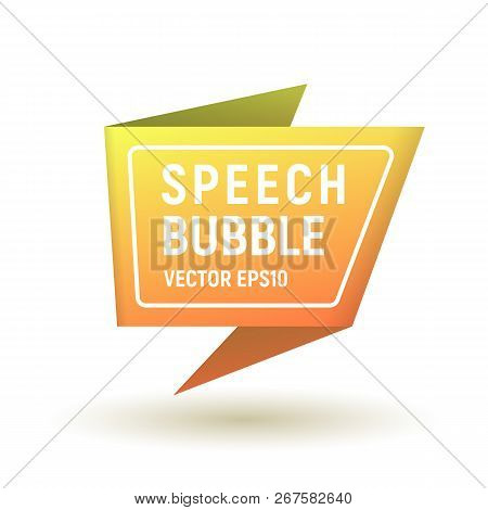 Bubble Speech Yellow. Vector Illustration. 3d Icon