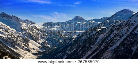 Sort in Bonaigua port Lerida Catalonia ski resort in Aran Valley of Pyrenees Spain