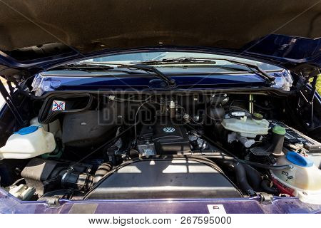Oleksandrivka, Dnipropetrovsk Region, Ukraine - June 16, 2015: Volkswagen Lt Truck Blue Color Near T