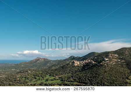 Village Of Belgodere In Balagne Region Of Corsica