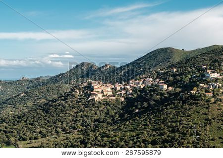 Village Of Belgodere In Balagne Region Of Corsica