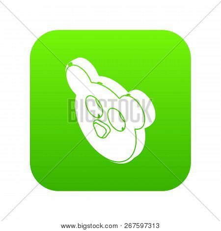 Mouse Form Button Clothes Icon Green Vector Isolated On White Background