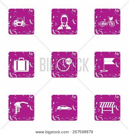Permanent Icons Set. Grunge Set Of 9 Permanent Vector Icons For Web Isolated On White Background