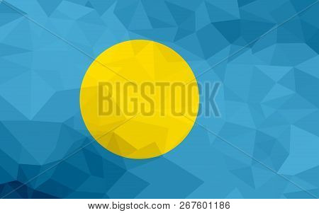 Palau Polygonal Flag. Mosaic Modern Background. Geometric Design