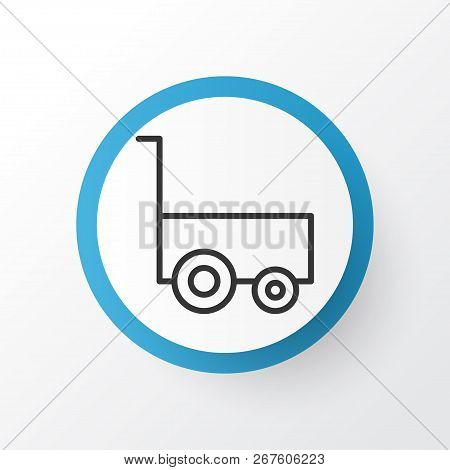Carry Wagon Icon Symbol. Premium Quality Isolated Freight Trolley Element In Trendy Style.