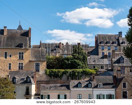 Old Town, Le Mans, France. Houses Facade.