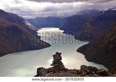 Mountain Lake View. Jotunheimen National Park. Norway