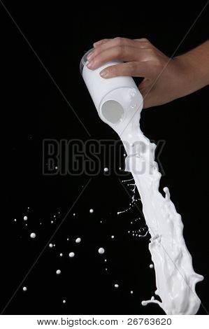 bardak süt dökülen el